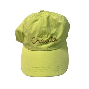 Chartreuse Embroidered “Create” Twine Adjustable Baseball Cap